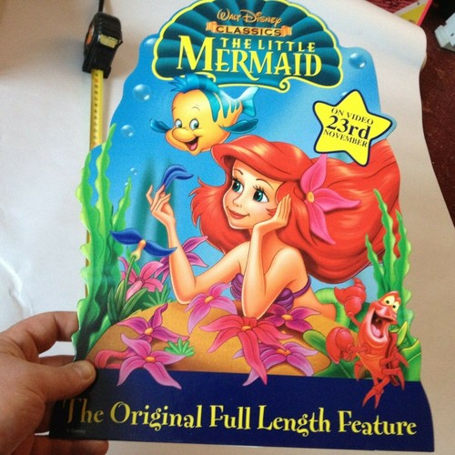 THE LITTLE MERMAID COUNTER CARD DISPLAY STANDEE Video Shop DVD VHS ORIGINAL - Picture 4 of 8