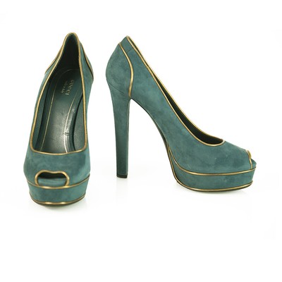 teal suede pumps