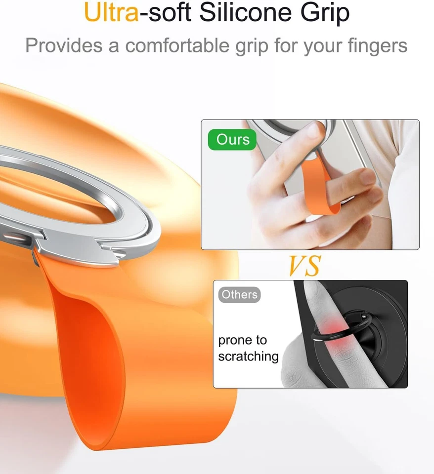 Removeable Magnetic Phone Grip Holder Stand w/ Silicone For All Smart Phone - Image 4 of 4