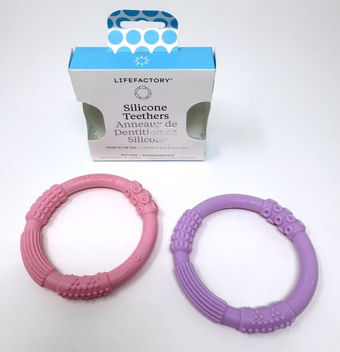 YOU CHOOSE Lifefactory Silicone Teethers Pack of 2 Yellow Blue Green Pink Purple - Picture 11 of 14