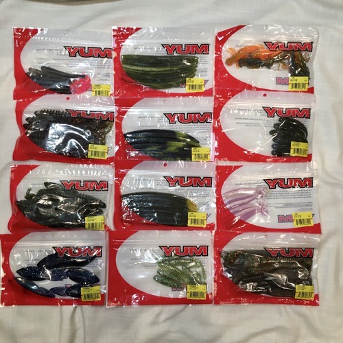 Yum Soft Plastic Fishing Bait Fish Lure Crawdad Tube Worm Assortment 12