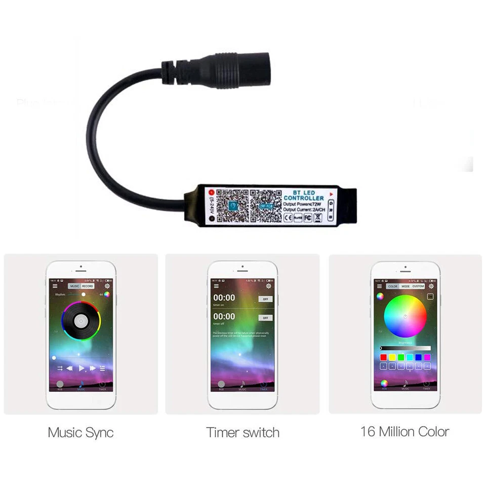 bluetooth Musik Controller Fernbedienung 5050 3528 RGB LED Strip Lampe 5V USB DC - Bild 3 von 4