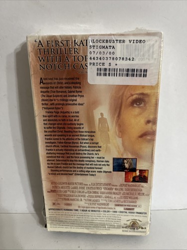 Stigmata VHS 1999 Patricia Arquette Gabriel Byrne Horror - Imagen 2 de 3