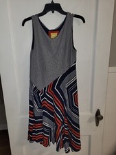 Anthropologie Maeve Cameron Swing Dress Size XSmall Bohemian Grey Stretch Midi