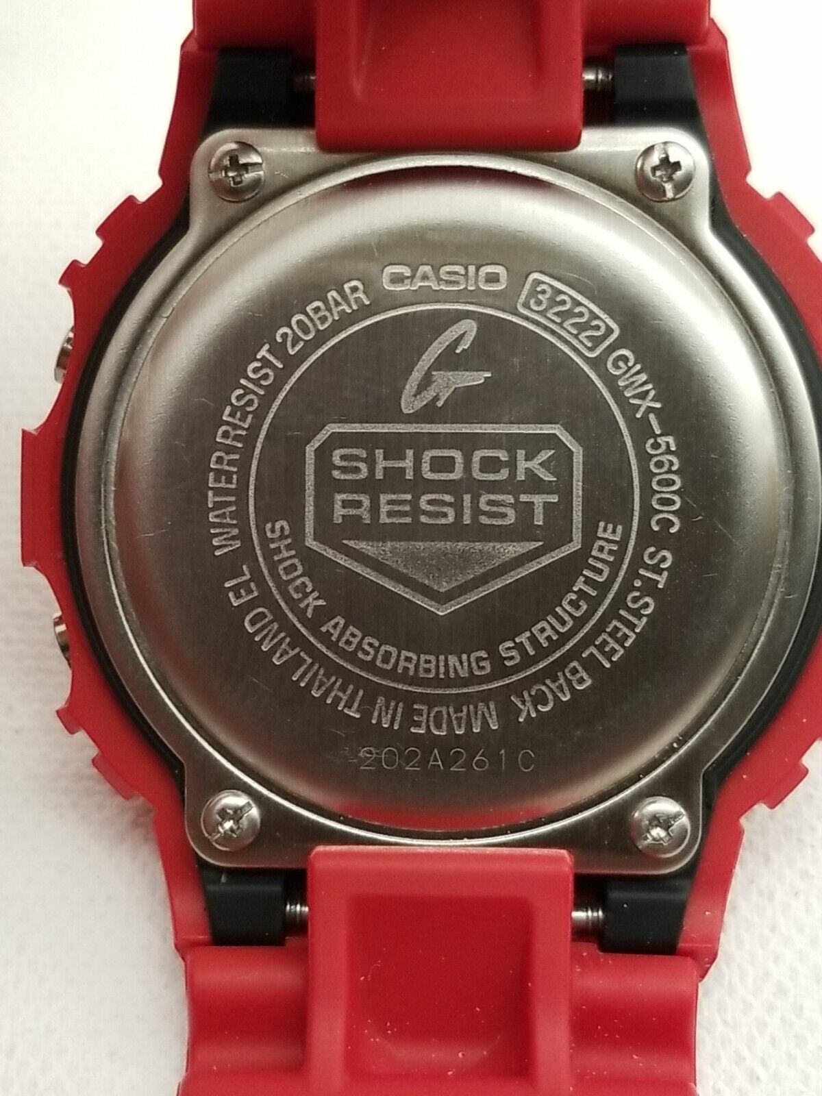 Casio G Shock Tough Solar Radio Waves G-Lide G-Ride Gwx-5600C Red wrist  watch