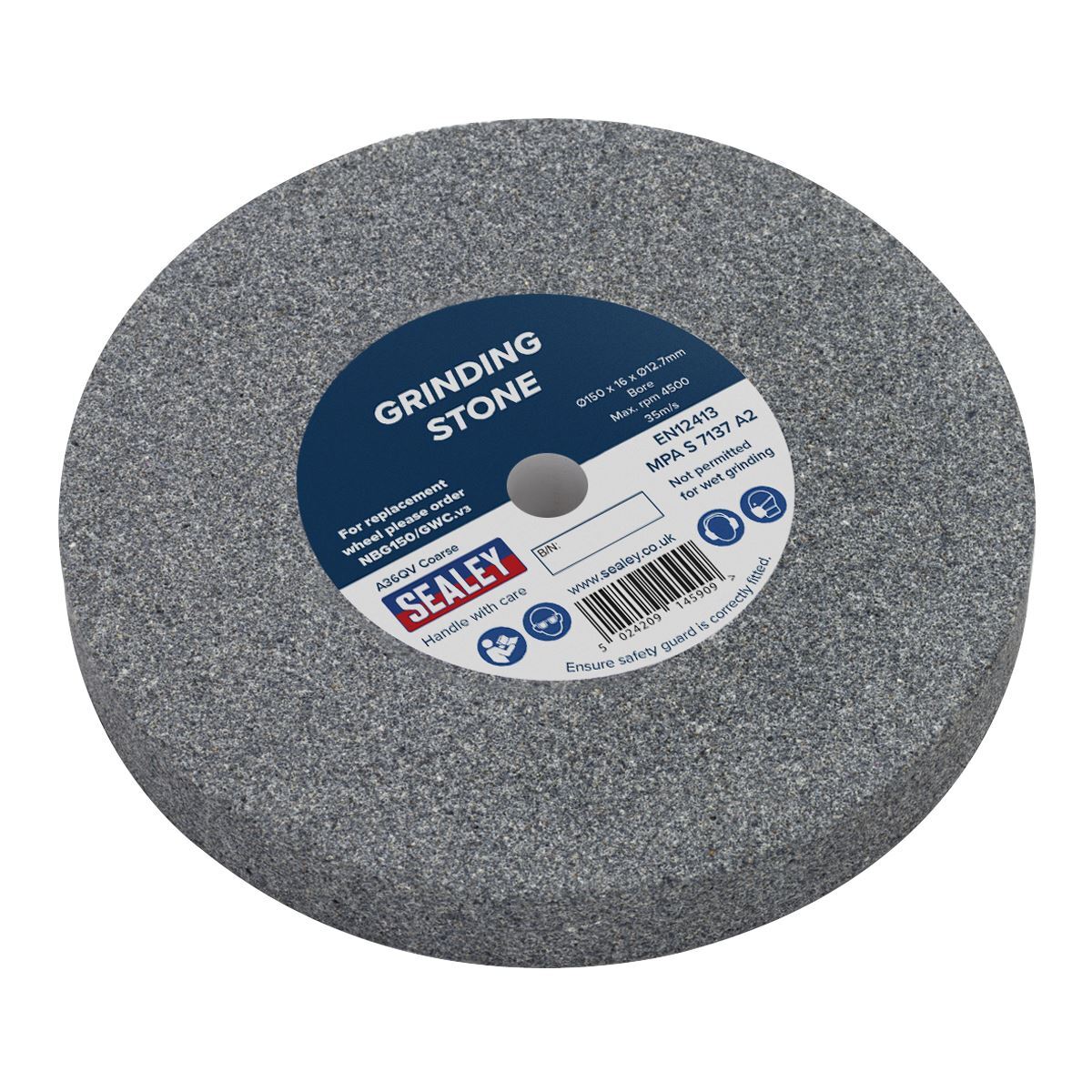 Sealey Grinding Stone �150 x 16mm 13mm Bore A36Q Coarse NBG150/GWC