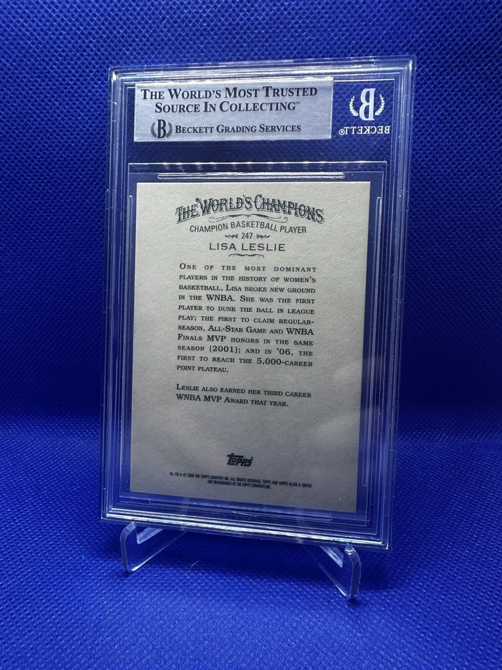 LISA LESLIE SIGNED 2008 TOPPS ALLEN GINTER CARD BECKETT BAS AUTOGRAPH LA SPARKS - Image 2 of 2