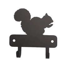 Mini Squirrel Wall Key Hanger/ Organizer with 2 Hooks 3.5 inch -Made in USA