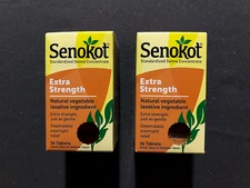 (2) New Boxes Senokot Natural Vegetable Laxative Ingredient Extra Strength