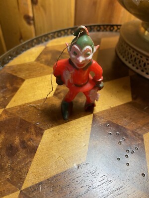 Vintage Rosbro ELF Toy Maker Santa Helper Ornament MCM - note: Broken Shoe