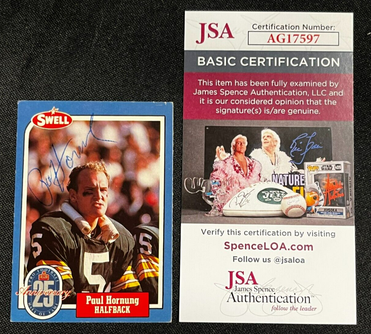 Paul Hornung hand signed auto 1988 Swell Philadelphia card #131 JSA COA AA 1823C 
