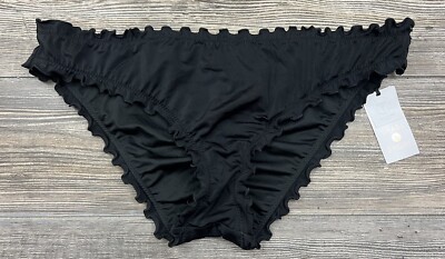 Shade & Shore Bikini Bottom Ruffled Scrunched Low Coverage Cheeky S, Med