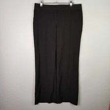 Calvin Klein Relaxed High Waist Straight Dress Pants Womens 10 Grey Pinstripe