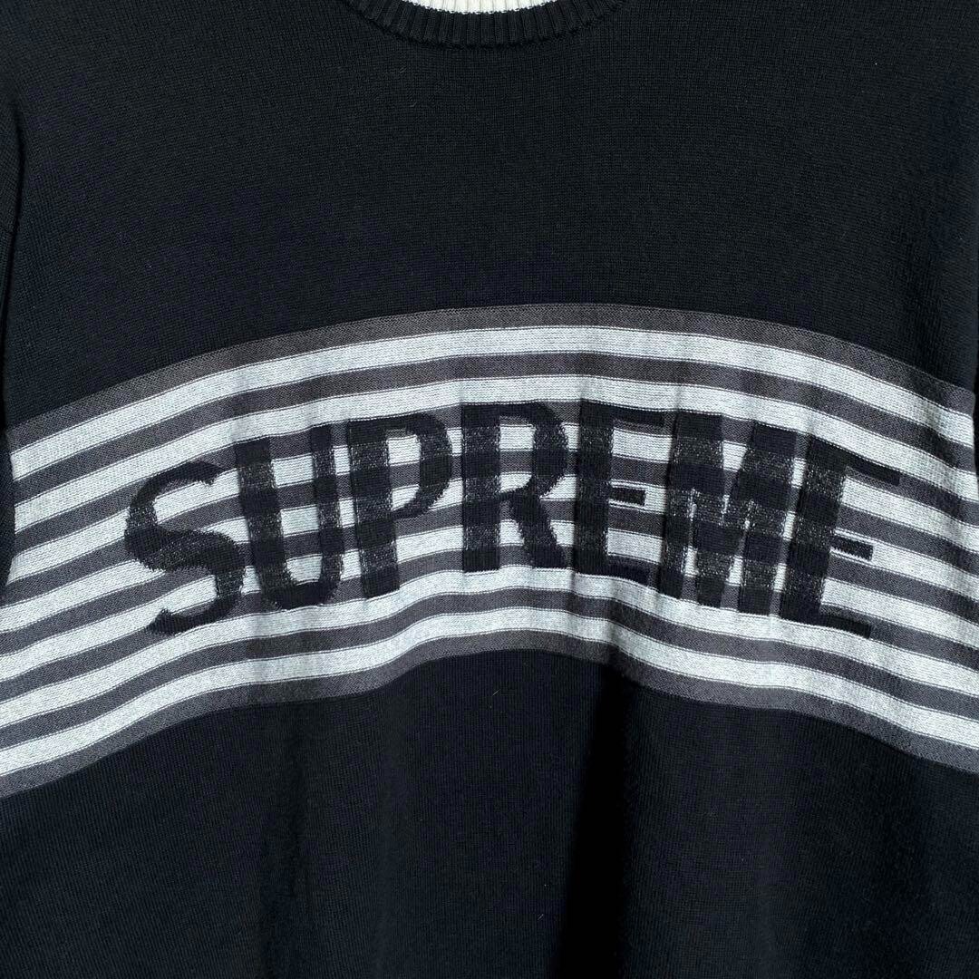 Supreme 20SS Chest Stripe Sweater Big Logo Sweater Border