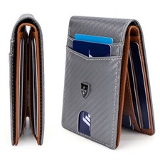 Carbon Fibre Money Clip for Men Billfold Card Holder Cash Pocket RFID Wallet US