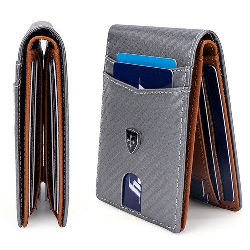 Men Slim Wallet Carbon Fibre Money Clip Card Holder Cash Pocket RFID Blocking US - Picture 2 of 61