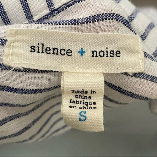Silence + Noise Top Striped Linen Rayon ALTERED Relaxed Fit Size Large Women - Picture 3 of 14