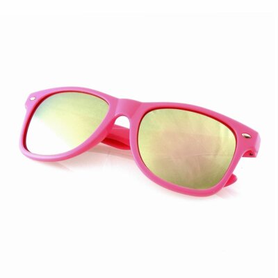 SUNGLASSES Mens Womens Retro Flash Color Mirror Reflective Horned Rim Sunglasses