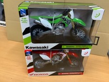 NewRay 1:12 Die-Cast Motocross MX Toy Model Bikes HONDA CRF 450 KAWASAKI KXF 450