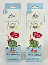 Lot of 2 - Glo-pals Water-Activated Light-Up Cubes Limited Ed. Christmas Pal