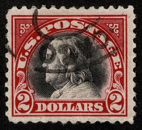 Scott#547 $2 Benjamin Franklin 1920 Used Well Centered
