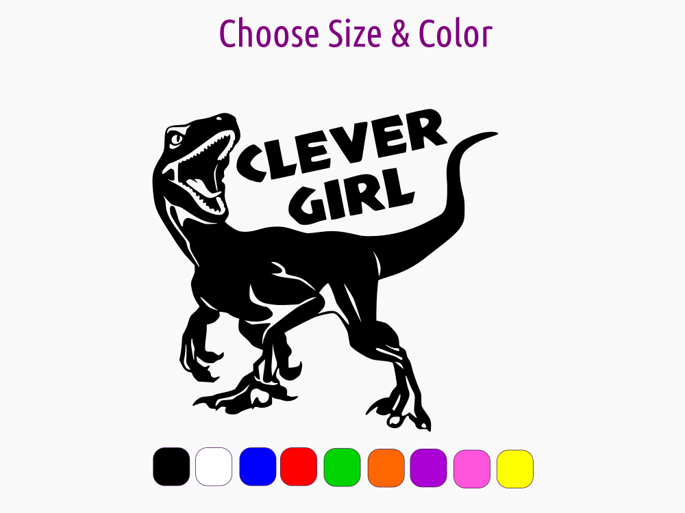 Clever Girl Velociraptor Jurassic Park Decal Laptop Car Window