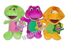3 BARNEY'S WORLD 6.5  Plush Dinosaur Set BARNEY BABY BOP  BILLY New  READ  