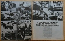 1972 two page magazine ad for Fiat - Photos of Europeans who buy more Fiats
