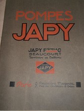 💥 SUPERBE CATALOGUE SUR LES POMPES JAPY ( ref 83 )