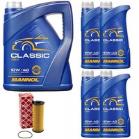 MotoröL Set Mannol 10W-40 API SN/CH-4 9 Liter + ÖLfilter FüR Audi A6 A8 2.7 3.0