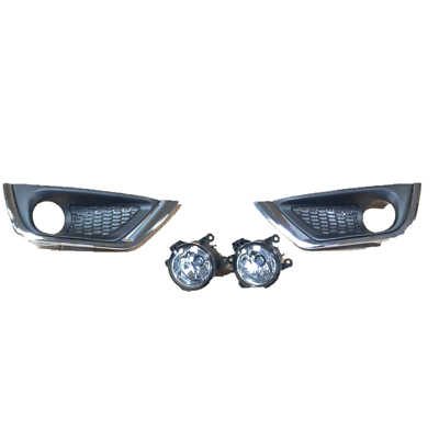 Complete Front Bumper & Grille Set For Jeep Compass (2017-2021) - Unpainted Black