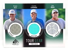 ELS STRANGE HAAS TRIPLE RELIC ~ 2014 SP GAME USED GOLF ~ TOUR GEAR TRIOS #TG3SHE