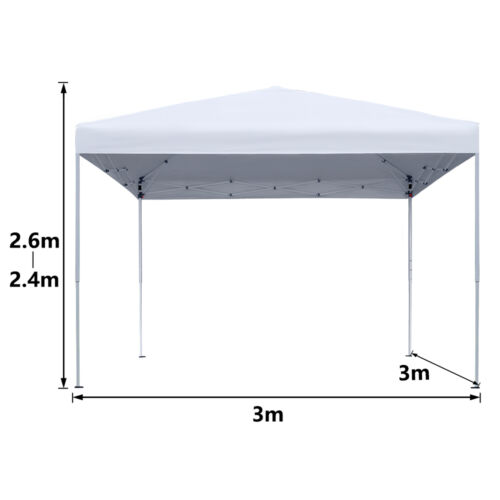 Faltbar Faltpavillon 3x3m Faltzelt Pavillon Gartenzelt Wasserdicht UV-Schutz # - Bild 17 von 32