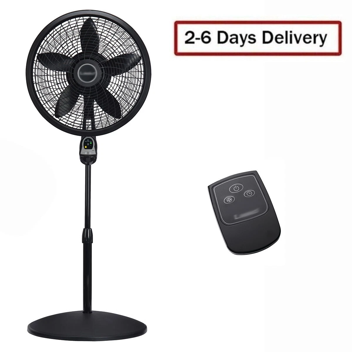 18” Digital Oscillating Cyclone Pedestal 3 Speed Stand Fan Black, Remote  Control | eBay