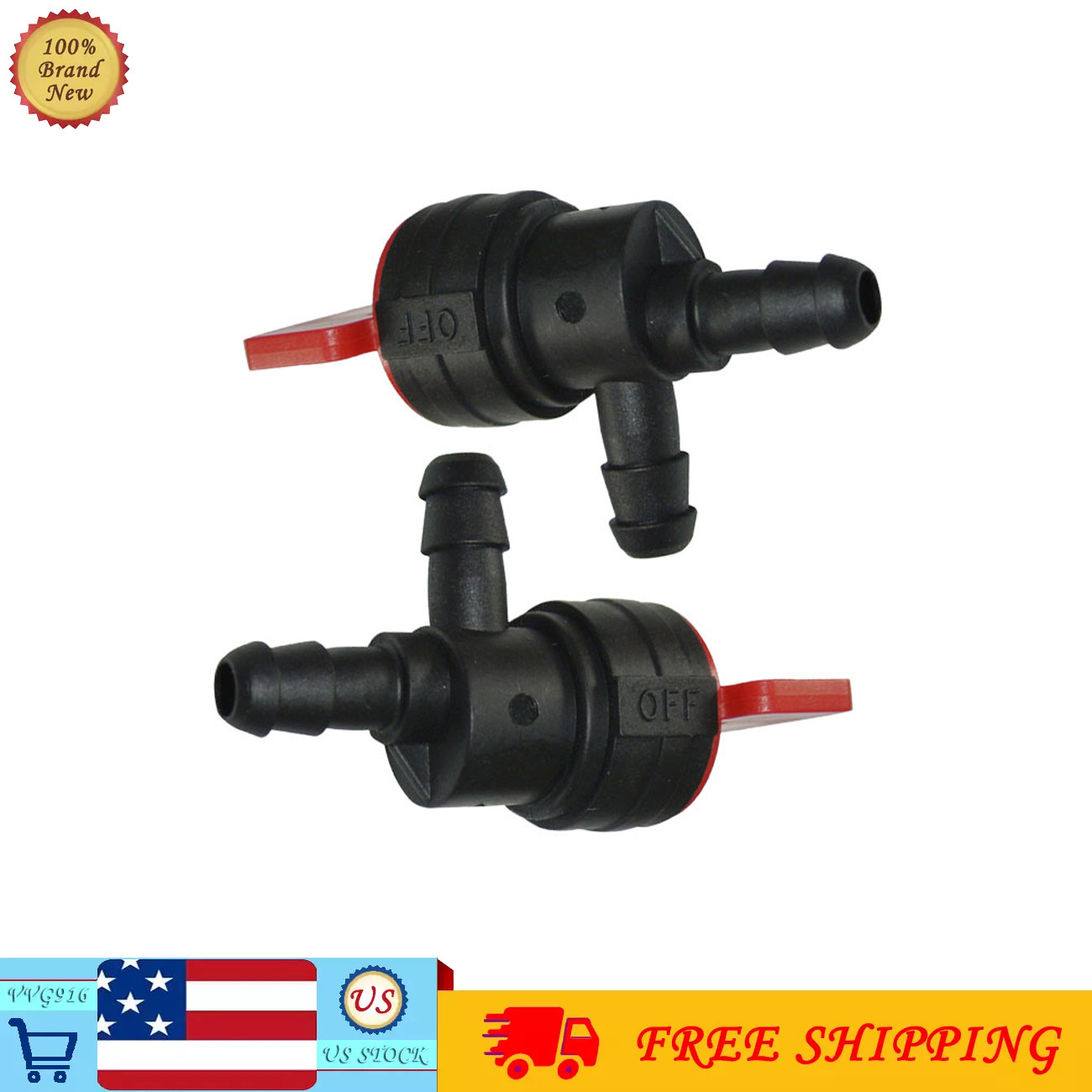 1/4"In-Line 90 Degree Fuel Gas Cut-Off/Shut-Off Valve Fits Tecumseh 35857