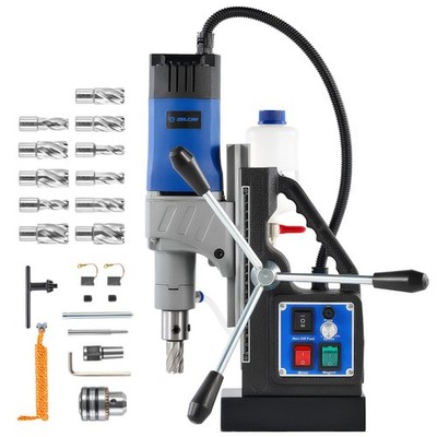 ZELCAN 1550W Magnetbohrmaschine13900N Tischbohrmaschine mit 11 Bohrer 12-27mm