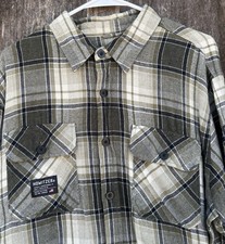Howitzer Men's XL Button Down Flannel Shirt Flag  Skull Military Grunt MFG