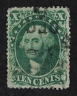CKStamps: US Stamps Collection Scott#32 10c Washington Used Lightly Crease