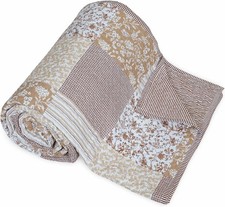 Queen Quilt Set 100 Cotton Handmade Patchwork Bedspread 92"x98" Reversible hot