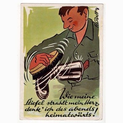 Artist postcard by Patt / My heart shines like my boots, I think in the evening