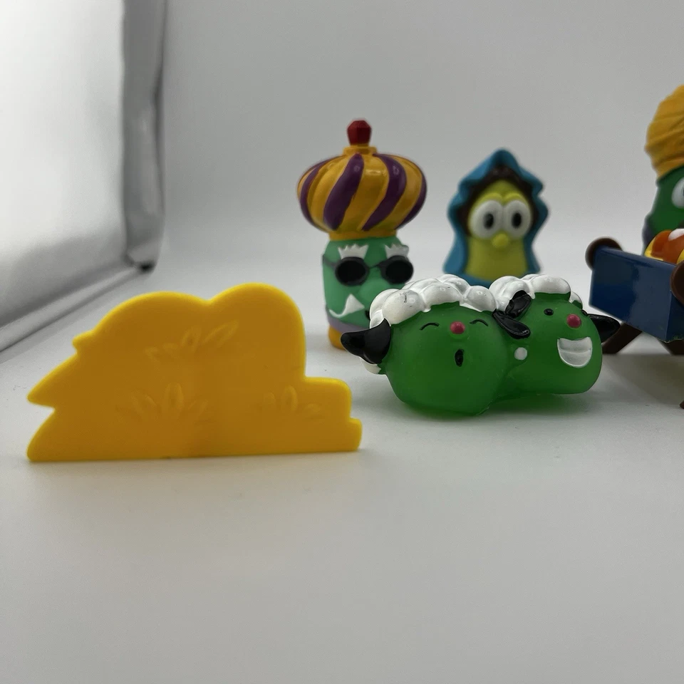 Lote de 8 figuras de belén Veggie Tales piezas de repuesto Big Idea Toys 2004 Foto 2 de 4