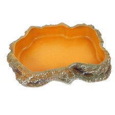 Reptile Water Dish Resin Tank Accessory Terrarium Habitat Decoration Pet