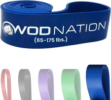 WOD Nation WOD Time Resistance Band for Pull-Up Assistance - 65-175 lb, Blue,...