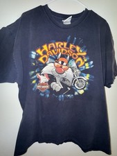 Harley-Davidson Vintage Looney Tunes Black Shirt Size XL with Sylvester