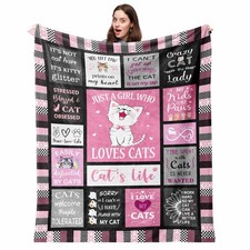 Christmas Cat Blanket Gifts 50"x60", Cat Gifts for Women, Cat Lover/Mom/Lady ...