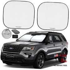 Windshield Sun Shade 2-Piece Foldable Car STANDARD MEDIUM STANDARD SILVER