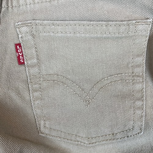 Boys Levis 514 Jeans Size 7 REG Tan Denim Adjustable Waist Straight Hook & Eye - Picture 8 of 13