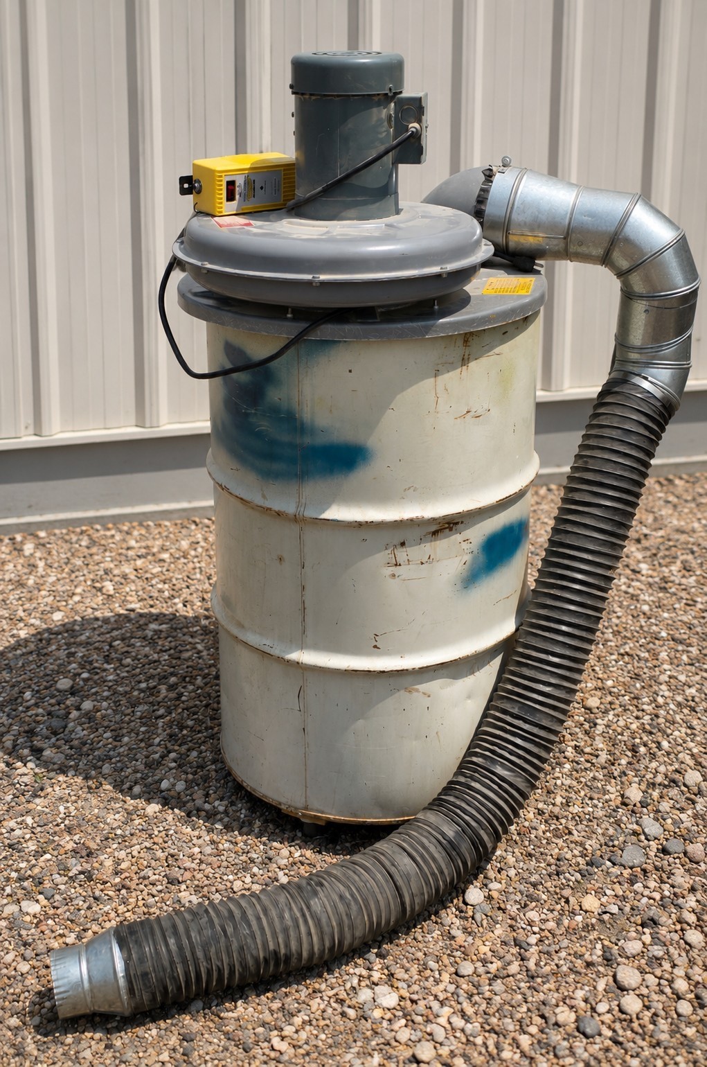 1 HP Doerr Dust Collector on 55-Gallon Drum - Tested and Works Great