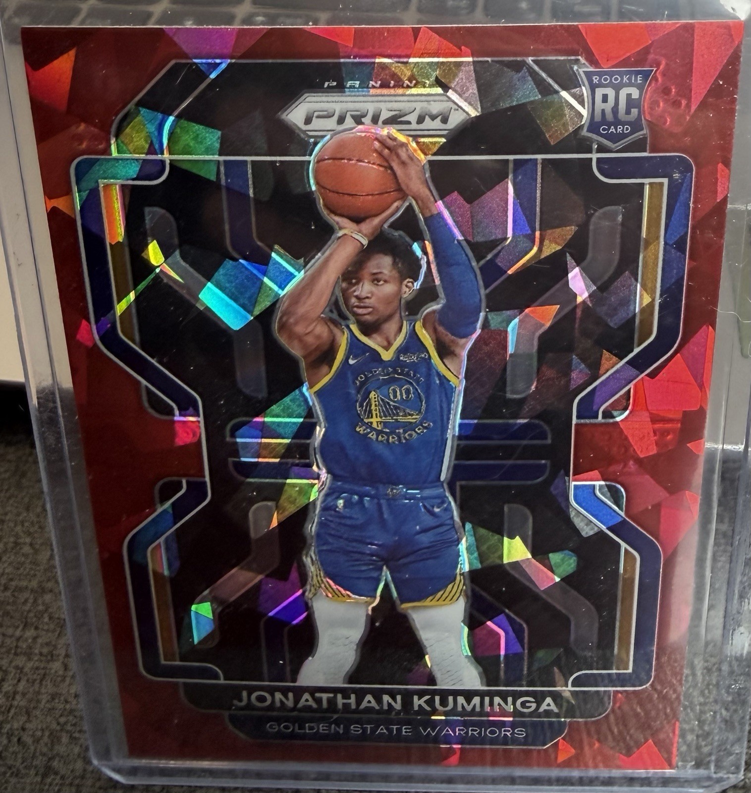 2021-22 Panini Prizm Jonathan Kuminga #307 Red Ice Prizm (RC) ROOKIE