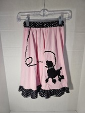 Girls Size 8 Pink Poodle Skirt With Black And White Ruffle Trim Black Poodle
